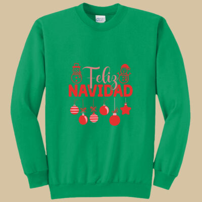 Adult Crewneck -  Winter Holidays - Feliz Festive - Red Thumbnail