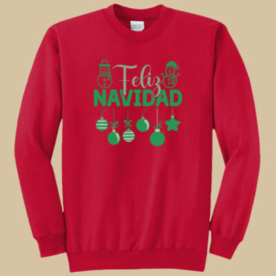 Adult Crewneck - Winter Holidays - Feliz Festive - Green Thumbnail