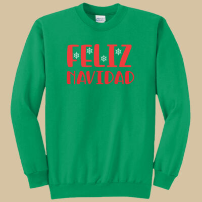 Adult Crewneck - Winter Holidays - Feliz Navidad - Red Thumbnail