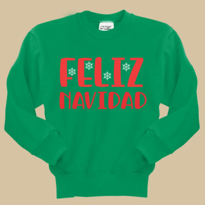 Youth Crewneck - Winter Holidays - Feliz Navidad - Red Thumbnail