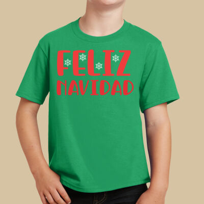 Youth T-Shirt - SeasonalWinter Holidays - Feliz Navidad - Red Thumbnail
