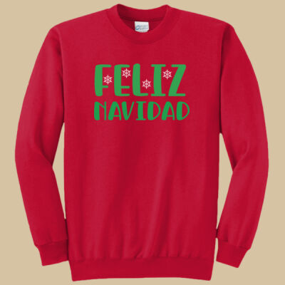 Adult Crewneck - Winter Holidays-Feliz Navidad-Green Thumbnail