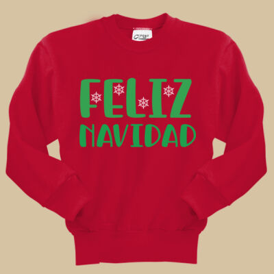 Youth Crewneck - Winter Holidays-Feliz Navidad-Green Thumbnail