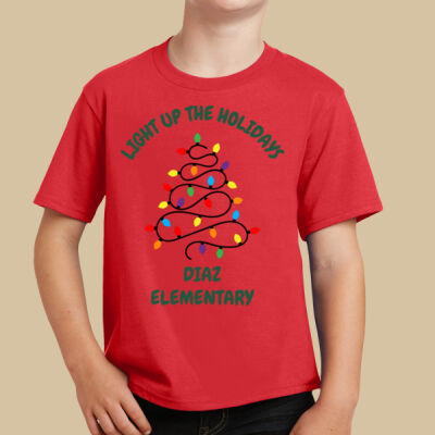 Youth T-Shirt - Youth T-Shirt - Winter Holidays - Light Up - Green Thumbnail