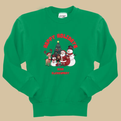 Youth Crewneck - Winter Holidays - Happy Holidays - Red Thumbnail