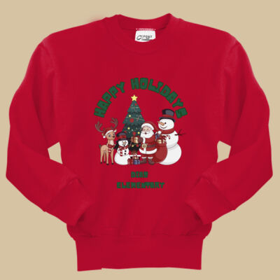 Youth Crewneck - Winter Holidays - Happy Holidays - Green Thumbnail