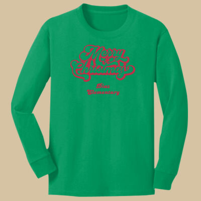 Youth Long Sleeve Shirt - Winter Holidays - Merry Christmas - Red   Thumbnail
