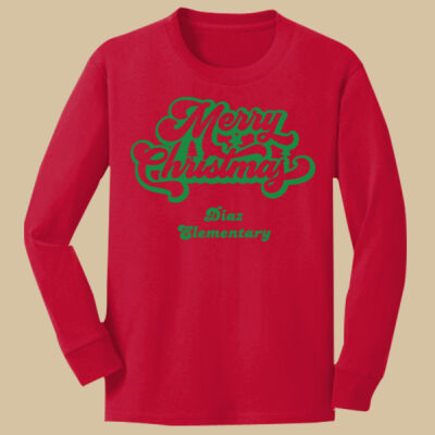 Youth Long Sleeve Shirt - Winter Holidays - Merry Christmas - Green Thumbnail