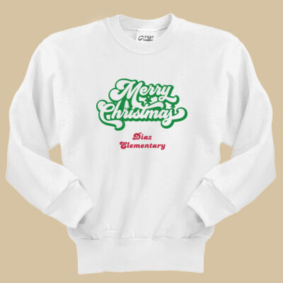 Youth Crewneck - Winter Holidays - Merry Christmas - Green & Red Thumbnail