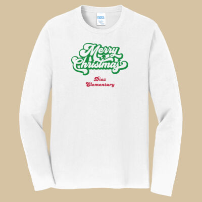 Adult Long Sleeve Shirt - Winter Holidays - Merry Christmas - Green & Red Thumbnail