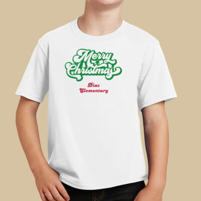 Youth T-Shirt - Winter Holidays - Merry Christmas - Green & Red Thumbnail