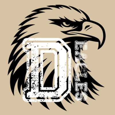 Distressed D & Black Eagle - White Thumbnail