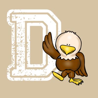 Distressed D & Baby Eagle - White Thumbnail